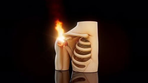 3D Human Shoulder Joint with Burning Pain Animation
