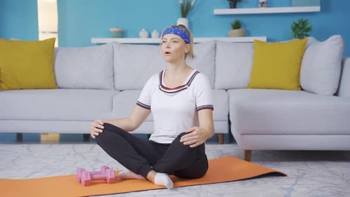 Deep breathing athlete.