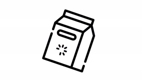 Minimalist Animated Milk Carton Outline Icon