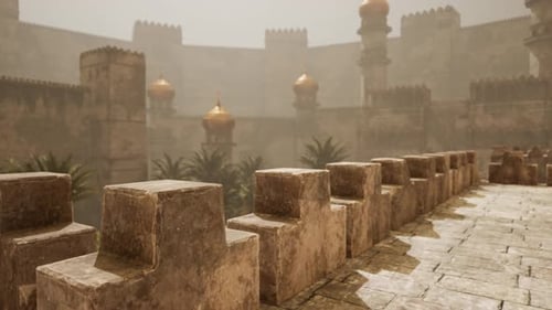 Exploring the Ancient City Majestic Architecture in the Haze