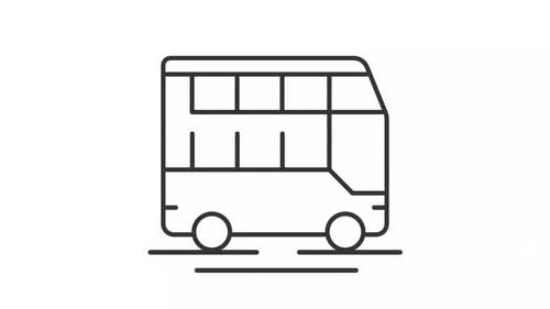 Animated double-decker bus line icon
