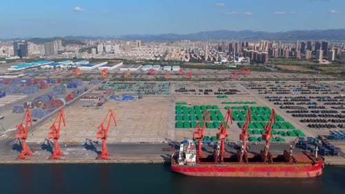 Aerial Drone Footage of Global Maritime Logistics and Port Operations