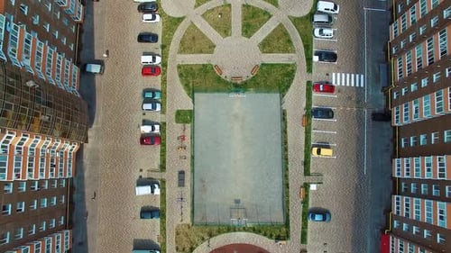 City life in modern complex.