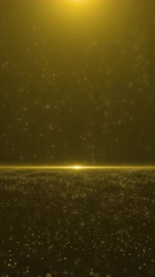 Abstract Golden Particles Loop with Glowing Light