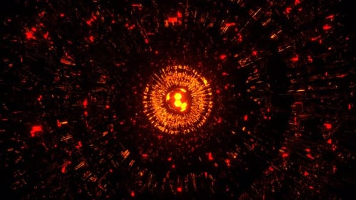 Red And Orange Abstract Sci Fi Background VJ Loop l 4K
