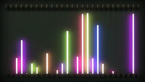 3D neon lines front view loop