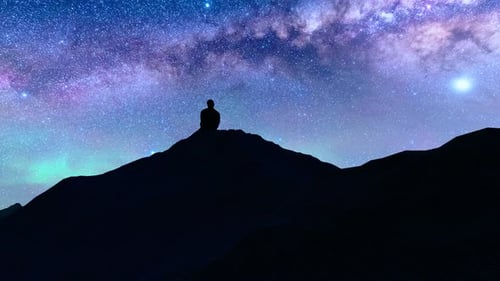 Look Up At The Beautiful Starry Sky And The Milky Way Universe