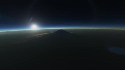 Volcano on Exoplanet in Another Solar System 3d Visualization
