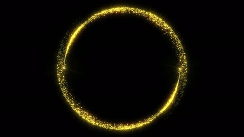 Golden Sparkling Particle Circle Reveal Animation