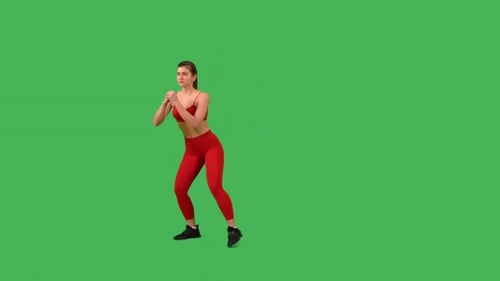 Green Screen Young Lady Trains for Tone Glute
