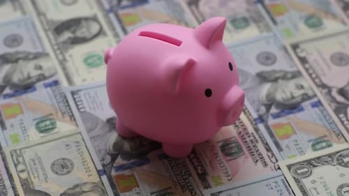 A piggy bank as a concept for storing, accumulating, and saving financial resources. A piggy bank