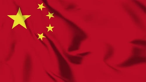 Chinese National Flag Waving Seamless Loop Animation