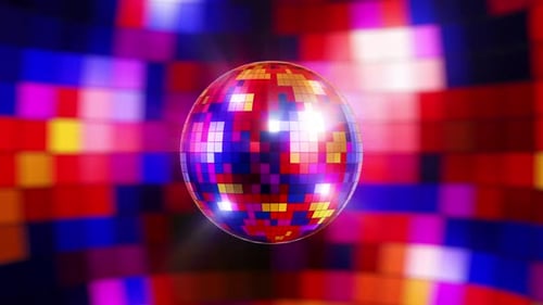 Vibrant Retro Disco Ball Spinning Background for Parties