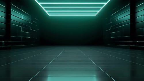 Futuristic Neon Grid Virtual Studio Background with Camera Movement