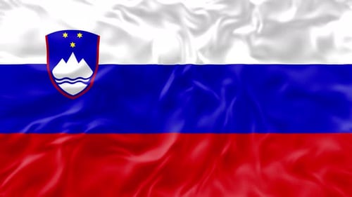 Slovenia National Flag Waving Animation Loop