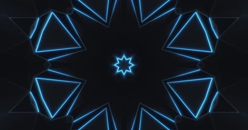 Abstract Neon Geometric Pulsing Lines Kaleidoscope Background