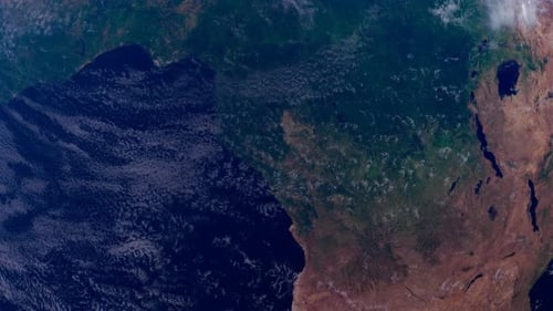 Realistic Earth Globe Zoom Out Revealing Africa Animation