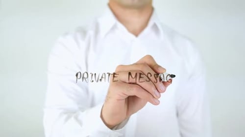 Man Writes Private Message on Clear Surface