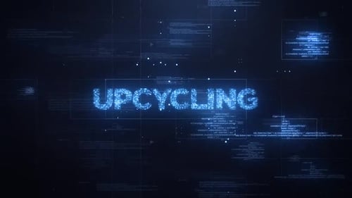 Upcycling Word On Dynamic Technology Background
