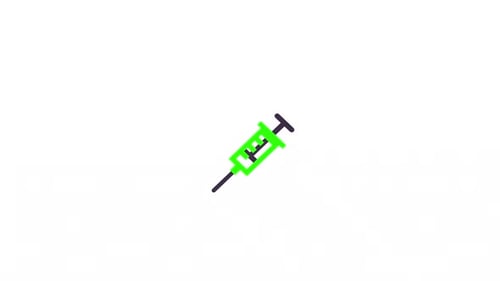 Animated Syringe Icon Looping in Flat Design Style