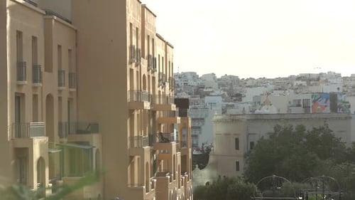 Rooftop building stock footage in malta beautiful scenery