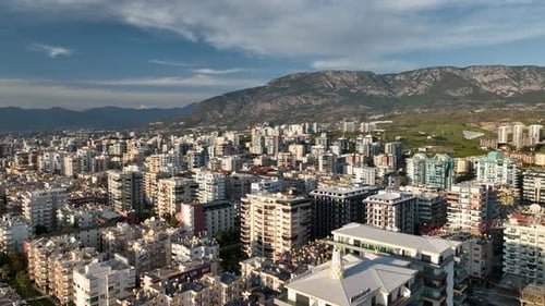 Panorama Of The Buildings On The Coastline City Alanya Turkey
