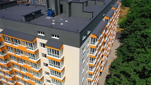 Exterior of a modern high rise building. New apartment building of contemporary design