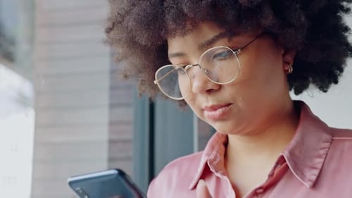 Woman Using Smartphone Technology Device Indoors