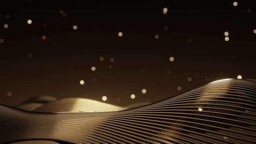 3D-Wellenstreifengold mit Partikelhintergrund