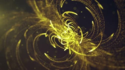 Abstract Golden Particles Swirling Background Loop Animation