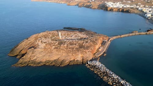 Vue aérienne du temple d'Apollon, Naxos, Grèce.