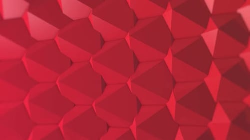 Abstract Red Geometric Polygonal Surface Wave Background Seamless Loop
