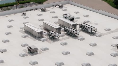 Aerial View of HVAC Units on Building Roof