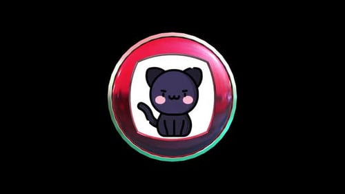 Black Cat Icon Animation Loop Alpha V3