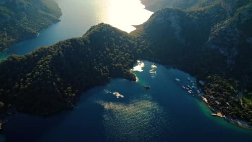 Island Marine Sunset, Boats