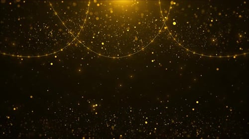 Beautiful luxury curtain glitter. golden shiny circle frame platform round flashing light bulbs. Awa