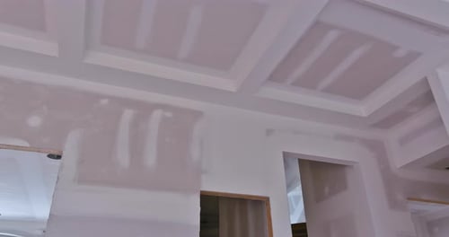 Home Interior Construction with Drywall and Recessed Ceiling