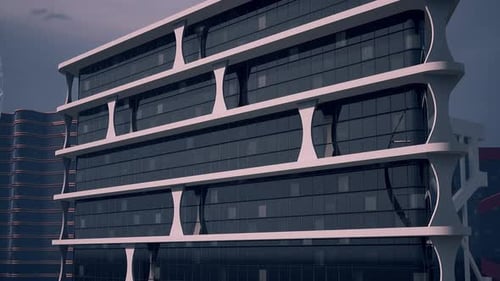 Rascacielos moderno con muchas ventanas
