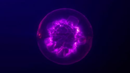 Abstract Purple Glowing Energy Sphere Animation Loop
