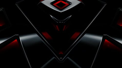 Dynamic Abstract Geometric Background with Red Glow