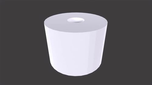 3D White Cylindrical Object with Hole
