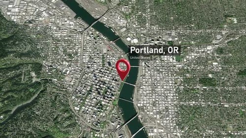 Portland City Zoom (OR, United States) from Space to Earth