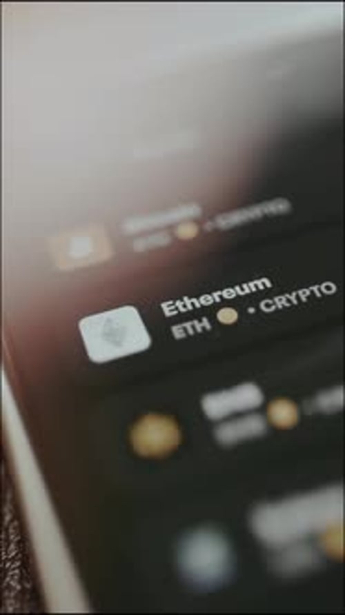 Ethereum ETH Cryptocurrency Name and Logo
