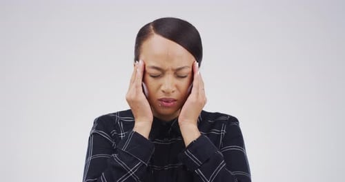 Adult Woman Suffering From Headache or Stress