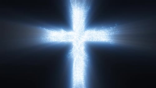 4k Leuchtendes christliches Kreuz