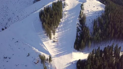 Ski Slopes at a Winter Resort