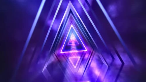 4k Retro Neon Tunnel Motion Background