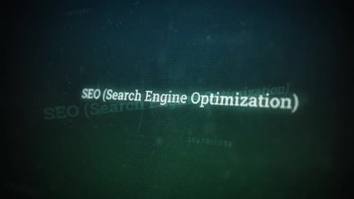 Seo (Suchmaschinenoptimierung) auf dem digitalen Bildschirm Nachricht auf Computerbildschirmen V03