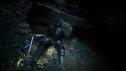 Knight Found Dead in Cave with Treasure Scattered Nearby at Twilight