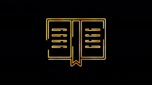 Animated Golden Book Outline Icon